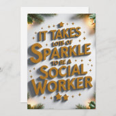 Er is heel veel glitter voor nodig om sociaal werk feestdagenkaart (Voorkant / Achterkant)