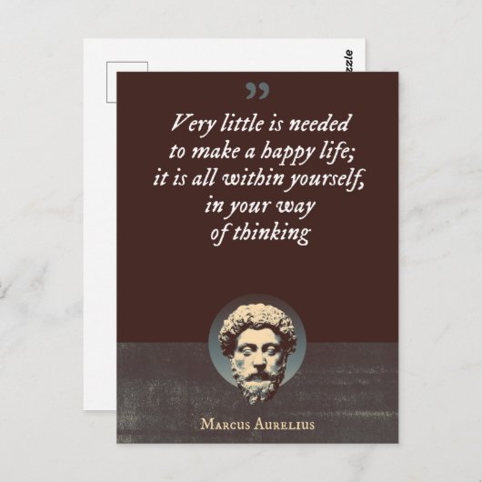 Er is heel weinig nodig om een gelukkig leven te m briefkaart (Voorkant / Achterkant)