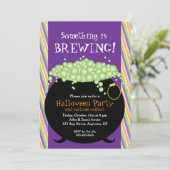Er is iets aan het brouwen, heksenpot, Halloween f Kaart (Staand voorkant)