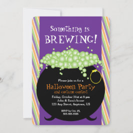Er is iets aan het brouwen, heksenpot, Halloween f Kaart