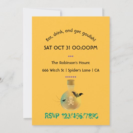 Er is iets in het uitnodigen van Halloween Party Kaart (Achterkant)