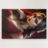 Er is iets met een mooie vrouw aan legpuzzel (Horizontaal)