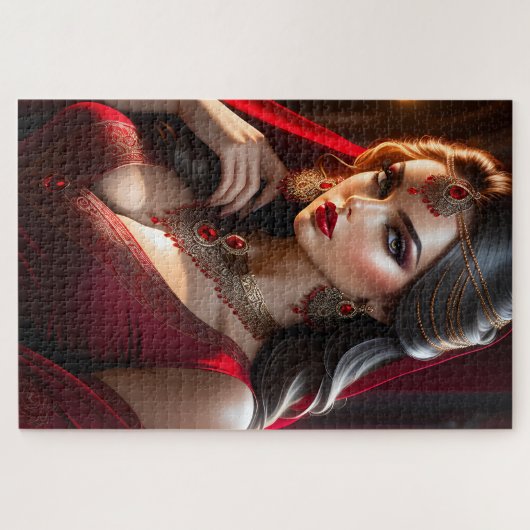 Er is iets met een mooie vrouw aan legpuzzel (Horizontaal)