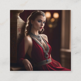 Er is iets met een mooie vrouw aan vierkante visitekaartje