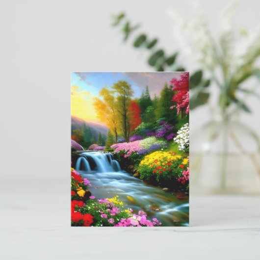 Er is iets speciaals aan kleine waterval f briefkaart (Staand voorkant)