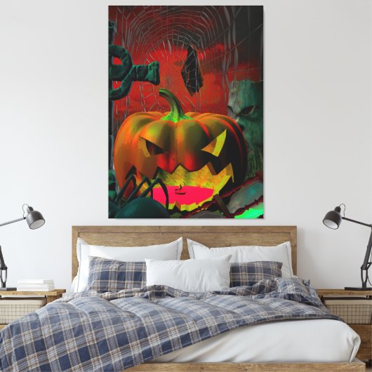 Er is iets spooky op deze manier canvas afdruk (Insitu (Slaapkamer))