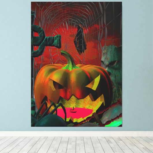 Er is iets spooky op deze manier canvas afdruk (Insitu (Houten vloer))