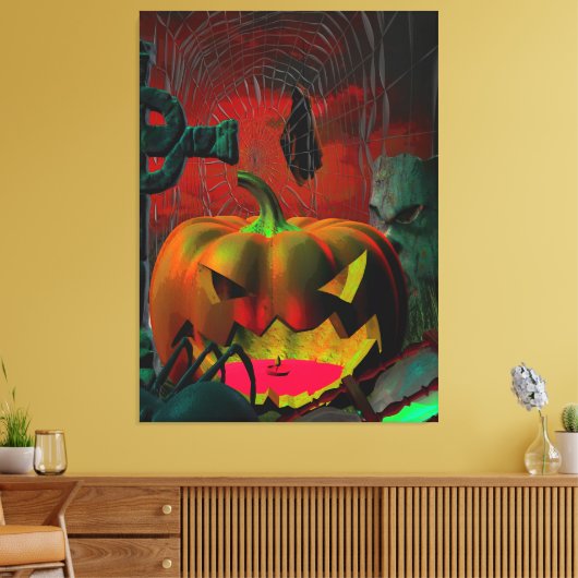 Er is iets spooky op deze manier canvas afdruk (Insitu (Woonkamer))