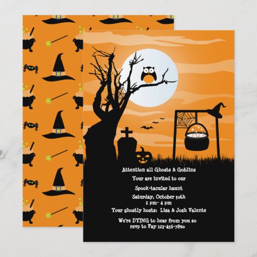 Er is iets van de Brewing Halloween Party Invitati Kaart (Voorkant / Achterkant)