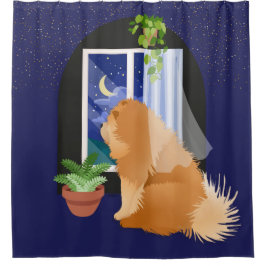 ER IS IETS WAAR Chow douchegordijn