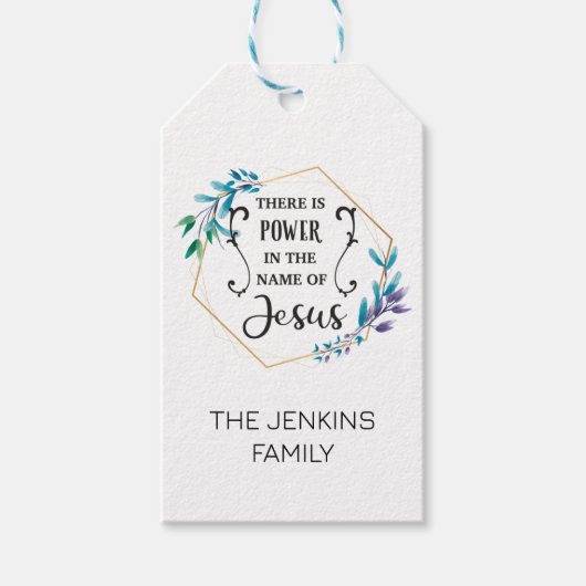 Er is macht in de naam Jezus Cadeaulabel (Voorkant)