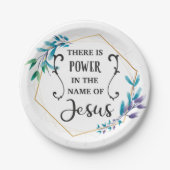 Er is macht in de naam Jezus Papieren Bordje (Voorkant)