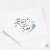 Er is macht in de naam Jezus Ronde Sticker (Envelop)