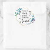 Er is macht in de naam Jezus Ronde Sticker (Tas)