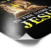 Er is macht in naam van Jesus Lion Christelijk Foto Afdruk (Hoek)