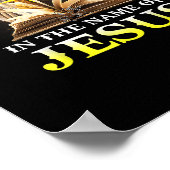 Er is macht in naam van Jesus Lion Christelijk Poster (Hoek)