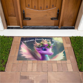 Er is magie binnen - Paarse Fairy Dragon Deurmat
