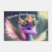Er is magie binnen - Paarse Fairy Dragon Deurmat (Voorkant)