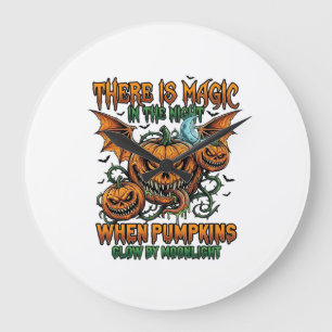 Er Is Magie Halloween Monster Pompoenen Vleermuisv Grote Klok