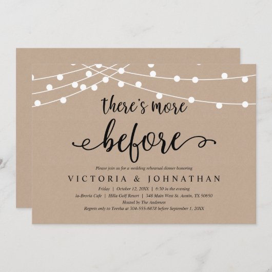 Er is meer aan voorafgaand aan het Rustic Rehearsa Kaart (Voorkant / Achterkant)