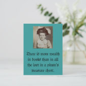 Er is meer rijkdom in boeken... briefkaart (Staand voorkant)