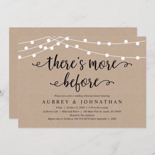 Er is meer voor, Rustic Kraft Repetitie Diner Kaart (Voorkant / Achterkant)