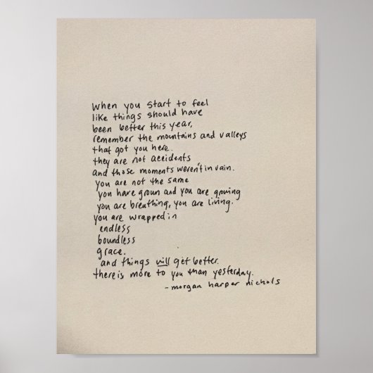 Er is meer voor u dan gisteren - een gedicht poster (Voorkant)