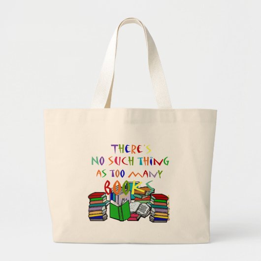 Er is niet zoiets als te veel boeken! grote tote bag (Voorkant)