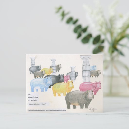 Er is niets als een Hippo Briefkaart (Staand voorkant)