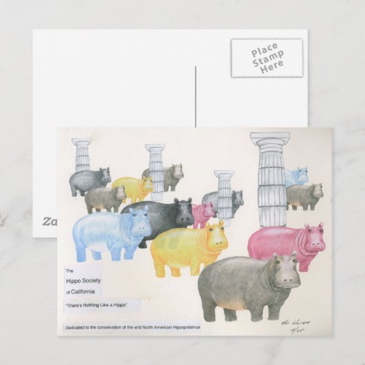 Er is niets als een Hippo Briefkaart (Voorkant / Achterkant)