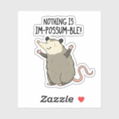 Er is niets Im-possum-ble Funny Possum Pun Sticker (Vel)