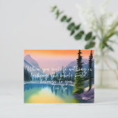 Er is niets mis met Zen Quote Peaceful Lake Scene Briefkaart (Staand voorkant)
