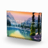 Er is niets mis met Zen Quote Peaceful Lake Scene Fotoblokken (Rechts)