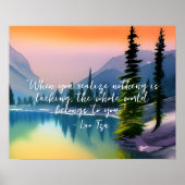 Er is niets mis met Zen Quote Peaceful Lake Scene Poster (Voorkant)