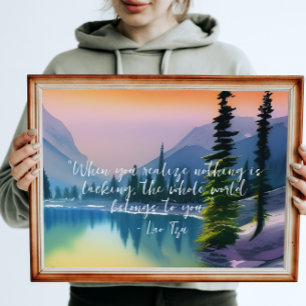 Er is niets mis met Zen Quote Peaceful Lake Scene Poster