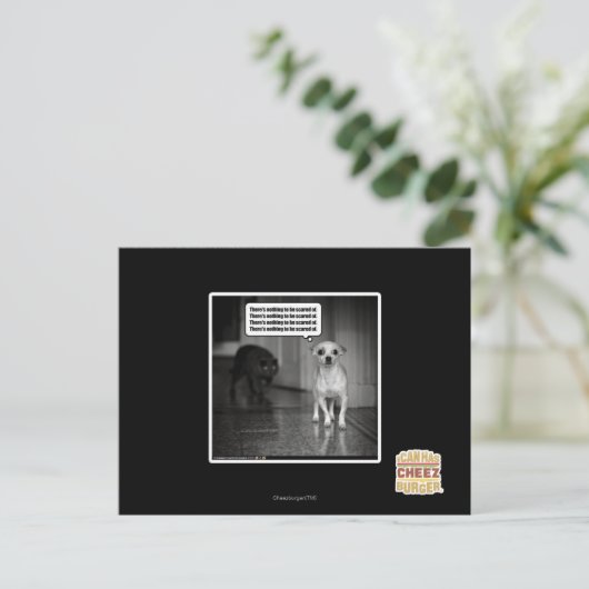 Er is niets om bang voor te zijn briefkaart (Staand voorkant)