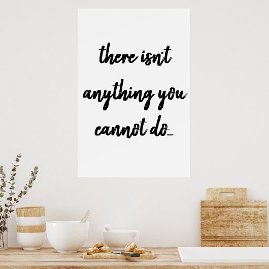 Er is niets | Poster zwarte tekstprijsopgave (Keuken)