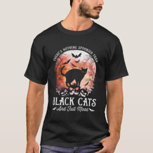 Er is niets vreemder dan Black Cats Full Moon T-shirt