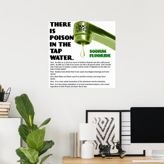 ER IS POISON IN HET WATER VAN DE TAP. Poster (Thuiskantoor)