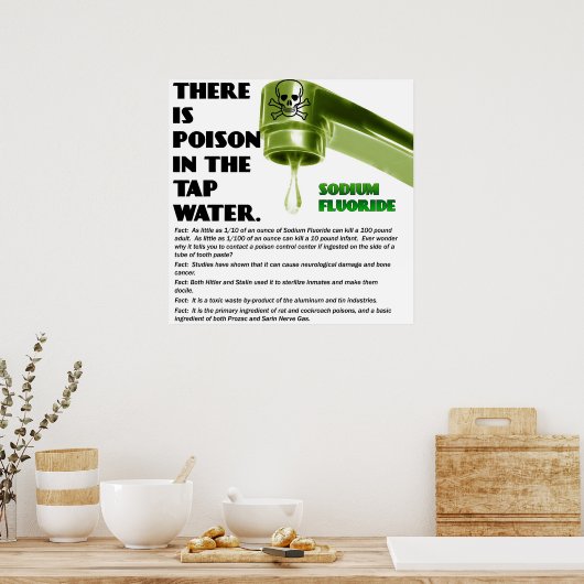 ER IS POISON IN HET WATER VAN DE TAP. Poster (Keuken)