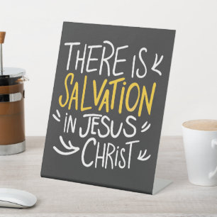 Er is redding in Jezus Christus Reclamebord Met Voetstuk