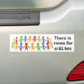 Er is ruimte voor ons allemaal hier bumpersticker (Op auto)