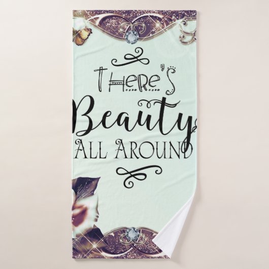 Er is schitterend overal rond Butterflies en Rozen Bad Handdoek (Badhanddoek)