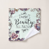 Er is schitterend overal rond Butterflies en Rozen Bad Handdoek (Wasdoekje)