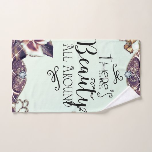 Er is schitterend overal rond Butterflies en Rozen Bad Handdoek (Handdoek)