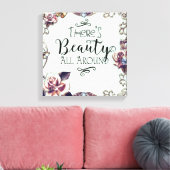 Er is schitterend overal rond Butterflies en Rozen Canvas Afdruk (Insitu (Woonkamer))