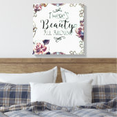 Er is schitterend overal rond Butterflies en Rozen Canvas Afdruk (Insitu (Slaapkamer))