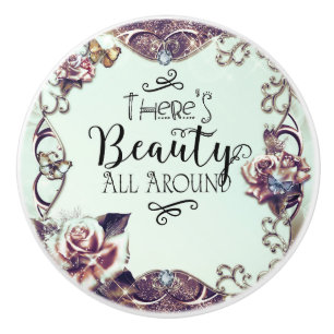 Er is schitterend overal rond Butterflies en Rozen Keramische Knop