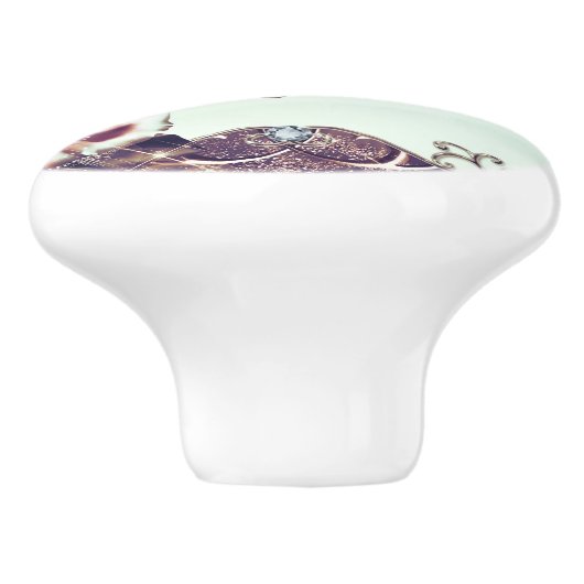 Er is schitterend overal rond Butterflies en Rozen Keramische Knop (Zijkant)