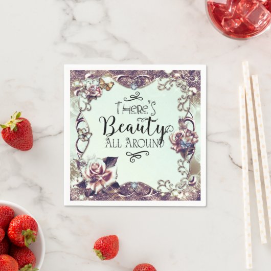 Er is schitterend overal rond Butterflies en Rozen Servetten (Insitu)